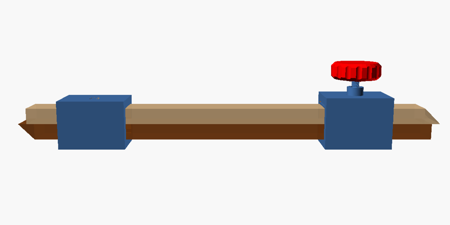 Side profile showing both guides and the two overlapping rods
