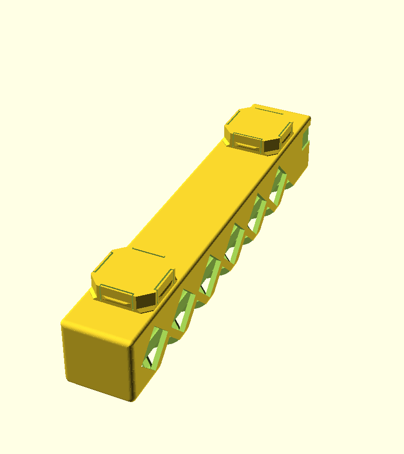 The holder laid front face down for printing, with the two openGrid snaps on the upper face