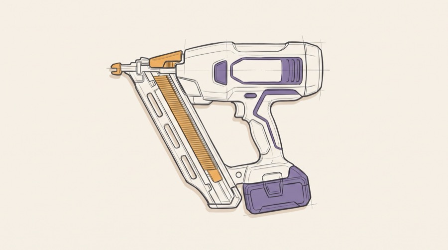 Sketch of the Hikoki NR1890DCA framing nailer