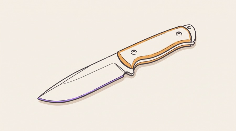 Fixed-blade bushcraft knife in profile