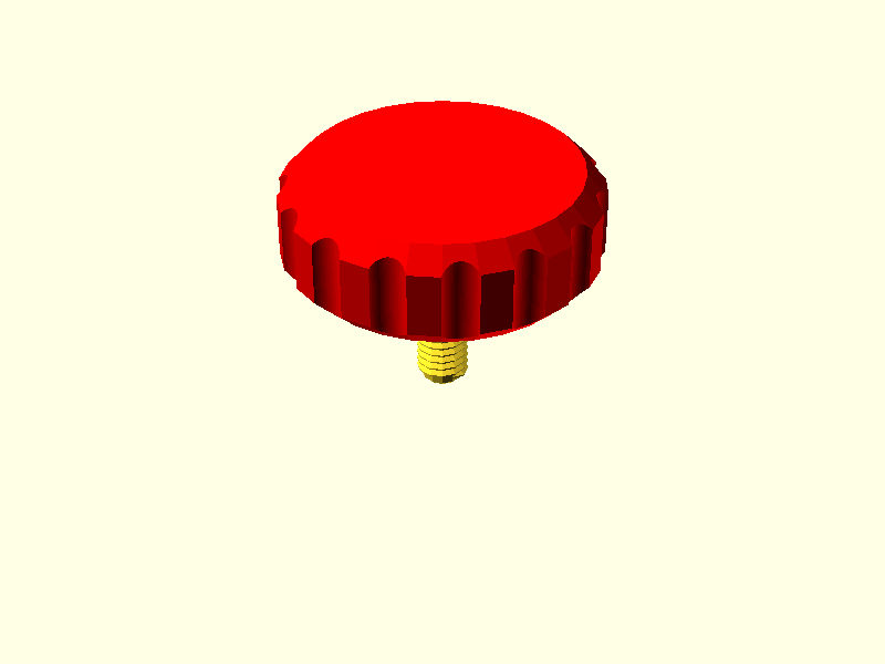 Thumbscrew assembly -- knob with M5 threaded shaft below