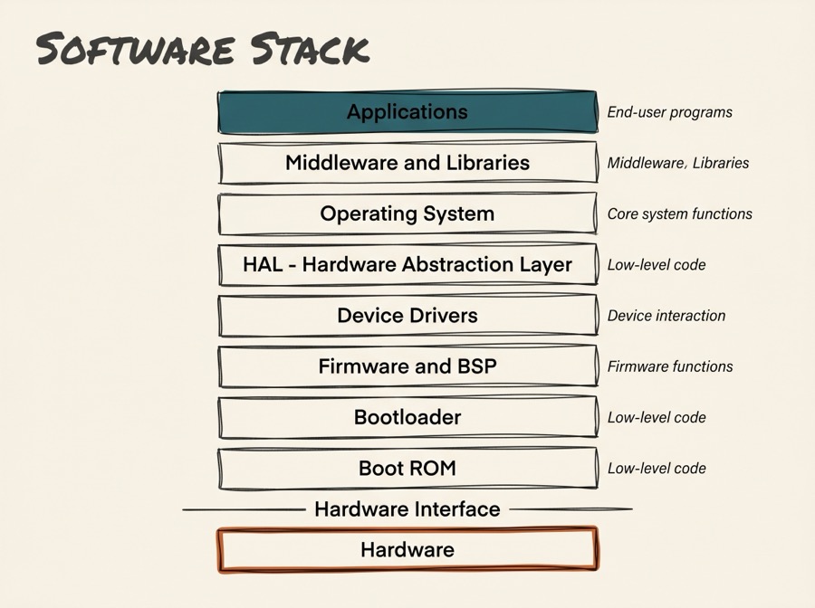 Software stack layers diagram